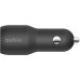 Зарядное устройство Belkin Car Charger (24W) Dual USB-A, USB-A - USB-C, 1m, black (CCE001BT1MBK)