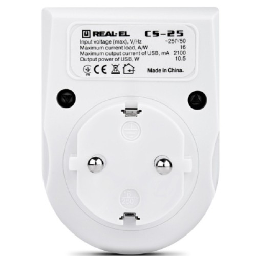 Зарядное устройство REAL-EL 2*USB 10W (CS-25)