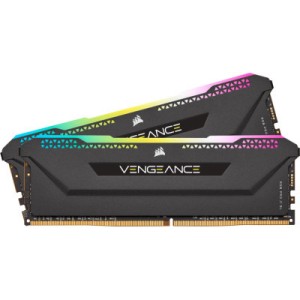 Модуль памяти для компьютера DDR4 16GB (2x8GB) 3200 MHz Vengeance RGB PRO Black Corsair (CMH16GX4M2E3200C16)