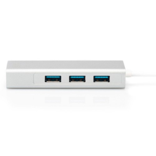 Концентратор Digitus USB-C - USB 3.0 3 Port Hub + Gigabit Ethernet (DA-70255)