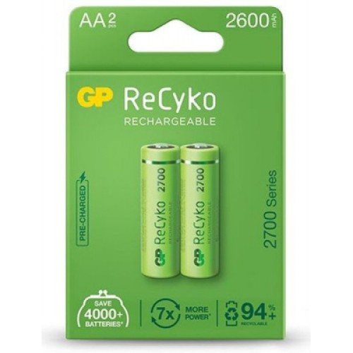 Аккумулятор Gp AA R6 ReCyko battery 2600mAh AA (2700Series, 2 battery pack) (270ААHCE-EB2(Recyko) / 4891199186370)
