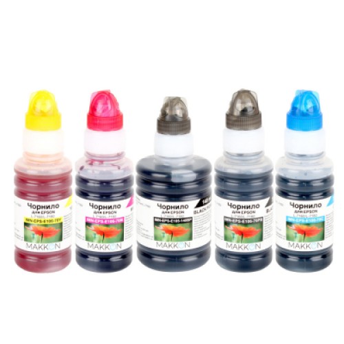 Чернила Makkon Epson EcoTank L-7160/L-7180 (1*140 мл, 4*70мл) (KIT-EPS-E105)