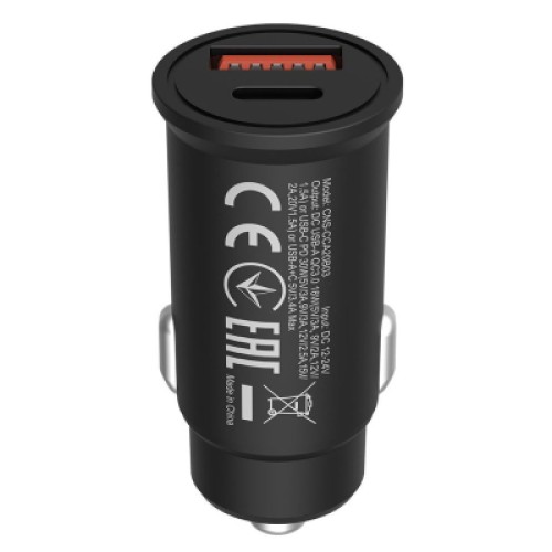 Зарядное устройство Canyon PD 30W/QC3.0 18W Pocket size car charger (CNS-CCA20B03)