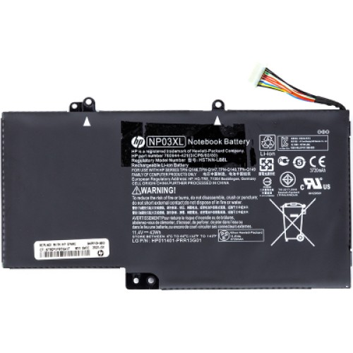 Аккумулятор для ноутбука HP Envy 15-U010DX (NP03XL) 11.4V 43Wh (NB460847)