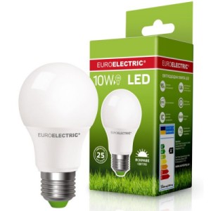 Лампочка EUROELECTRIC LED А60 10W E27 4000K 220V (LED-A60-10274(EE))
