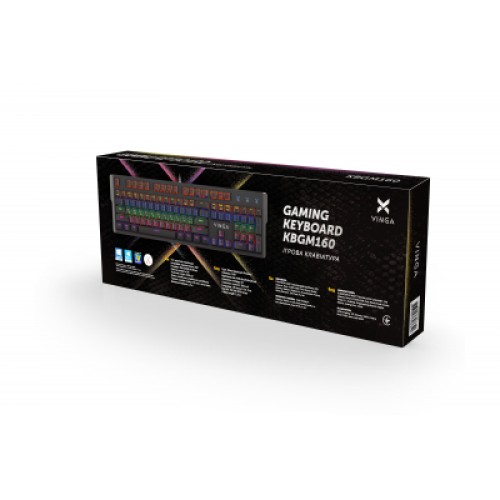 Клавиатура Vinga KBGM160 LED Outemu Blue USB Black (KBGM160 Black)