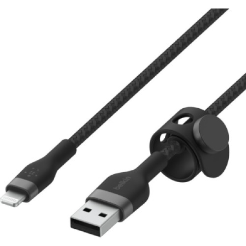 Дата кабель USB 2.0 AM to Lightning 1.0m BRAIDED SILICONE black Belkin (CAA010BT1MBK)