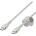 Дата кабель USB-C to USB-C 1.0m BRAIDED SILICONE white Belkin (CAB011BT1MWH)