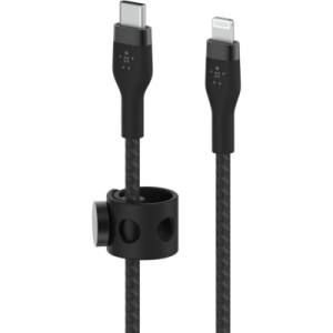 Дата кабель USB-С to Lightning 1.0m BRAIDED SILICONE black Belkin (CAA011BT1MBK)