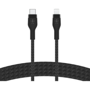 Дата кабель USB-С to Lightning 1.0m BRAIDED SILICONE black Belkin (CAA011BT1MBK)