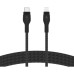 Дата кабель USB-С to Lightning 1.0m BRAIDED SILICONE black Belkin (CAA011BT1MBK)