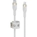 Дата кабель USB-С to Lightning 1.0m BRAIDED SILICONE white Belkin (CAA011BT1MWH)