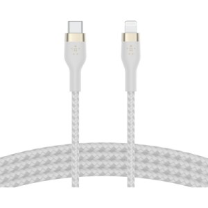 Дата кабель USB-С to Lightning 1.0m BRAIDED SILICONE white Belkin (CAA011BT1MWH)