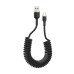 Дата кабель USB 2.0 AM to Type-C 1.0m spiral black ColorWay (CW-CBUC051-BK)
