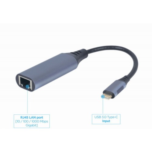 Адаптер Cablexpert USB type-C to Gigabit Lan (A-USB3C-LAN-01)