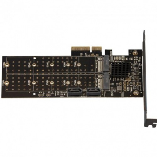 Плата расширения Frime 88SE9215 PCI-E-2хM.2 SATA3+2хSATA3 PCIe (ECF-PCIEtoSSD012.LP)