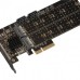 Плата расширения Frime 88SE9215 PCI-E-2хM.2 SATA3+2хSATA3 PCIe (ECF-PCIEtoSSD012.LP)