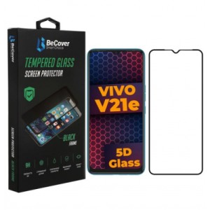 Стекло защитное BeCover Vivo V21E Black (707246)