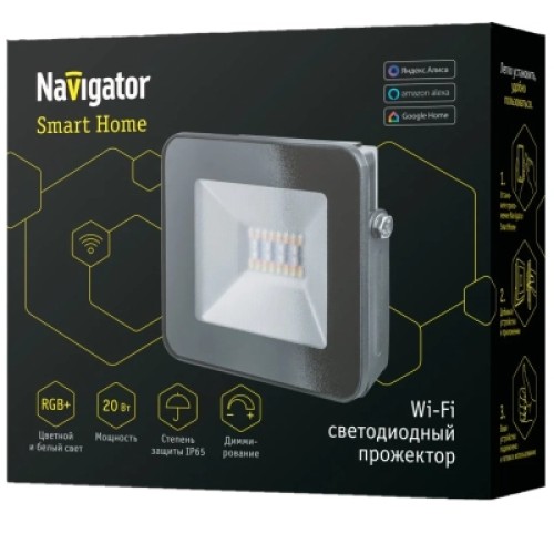 Прожектор Navigator NFL-20-RGBWWW-BL-WIFI-IP65-LED (14559)