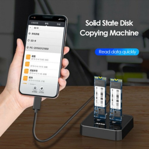 Док-станция для накопителей Maiwo 2*NVMe M.2 SSD Key M/B+M USB 3.1 Gen2 Type-C (K3016P)