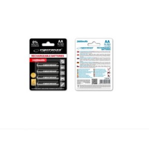 Аккумулятор Esperanza AA 2600mAh Ni-MH * 4 mix of colors (EZA106)