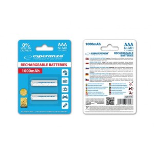 Аккумулятор Esperanza AAA 1000mAh Ni-MH * 2 white (EZA101W)