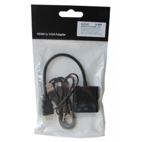 Переходник ST-Lab HDMI male to VGA F (с кабелями аудио и питания от USB) (U-990)