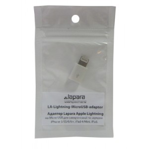 Переходник Lightning to Micro USB Lapara (LA-Lightning-MicroUSB-adaptor white)