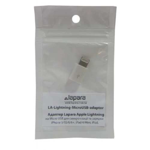Переходник Lightning to Micro USB Lapara (LA-Lightning-MicroUSB-adaptor white)