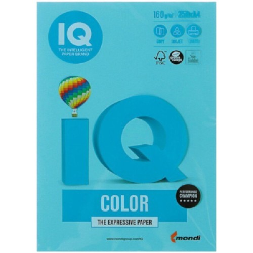 Бумага Mondi IQ color А4 intensive, 160g 250sh Blue (MB30/A4/160/IQ)