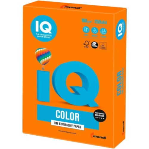 Бумага Mondi IQ color А4 intensive, 160g 250sh Orange (OR43/A4/160/IQ)