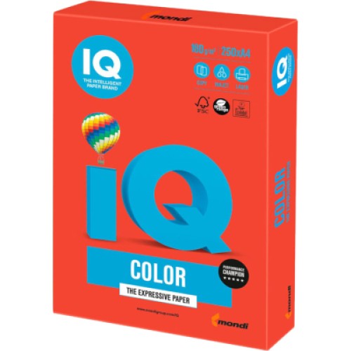 Бумага Mondi IQ color А4 intensive, 80g 500sheets, Coral red (CO44/A4/80/IQ)