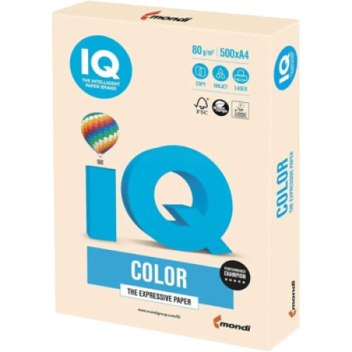 Бумага Mondi IQ color А4 pastel, 80g 500sheets, Creamy (CR20/A4/80/IQ)