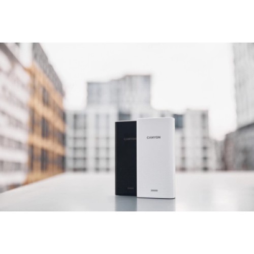 Батарея универсальная Canyon 20000mAh, Input 5V/2A, Output 5V/2.1A(Max), White (CNE-CPB2001W)