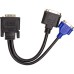 Переходник DVI-I (M) to DVI-D (F) + VGA (F), 0.3m PowerPlant (CA912551)