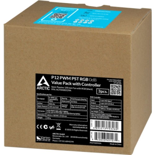 Кулер для корпуса Arctic P12 PWM PST RGB (ACFAN00229A)
