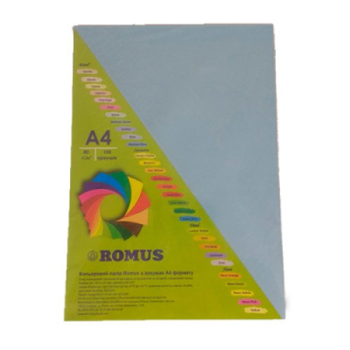 Бумага Romus A4 160 г/м2 100sh Sky-blue (R50669)