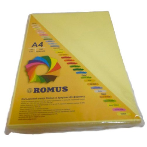 Бумага Romus A4 160 г/м2 100sh Yellow (R50584)