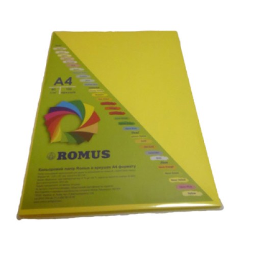 Бумага Romus A4 160 г/м2 100sh Canary yellow (R50805)