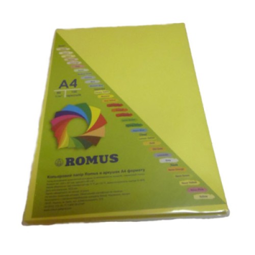 Бумага Romus A4 160 г/м2 100sh Lemon yellow (R50744)