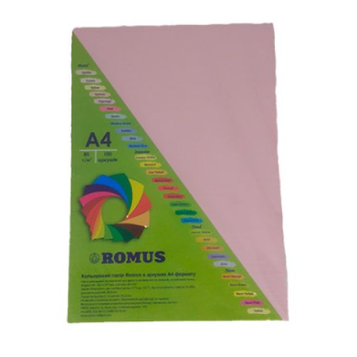 Бумага Romus A4 160 г/м2 100sh Pink flamingo (R50607)