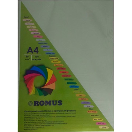 Бумага Romus A4 160 г/м2 100sh Light green (R50645)