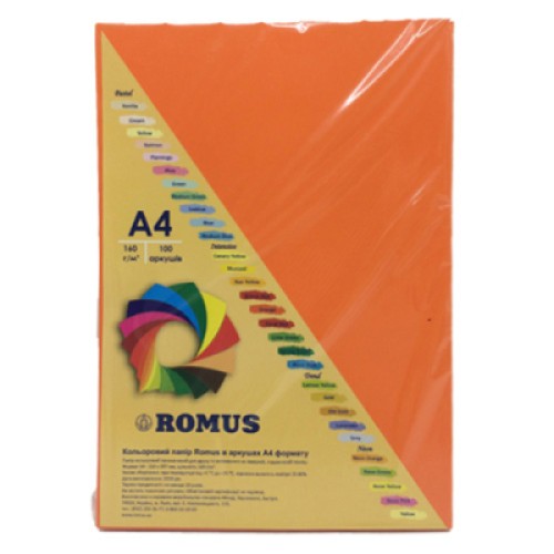 Бумага Romus A4 160 г/м2 100sh Orange (R50201)