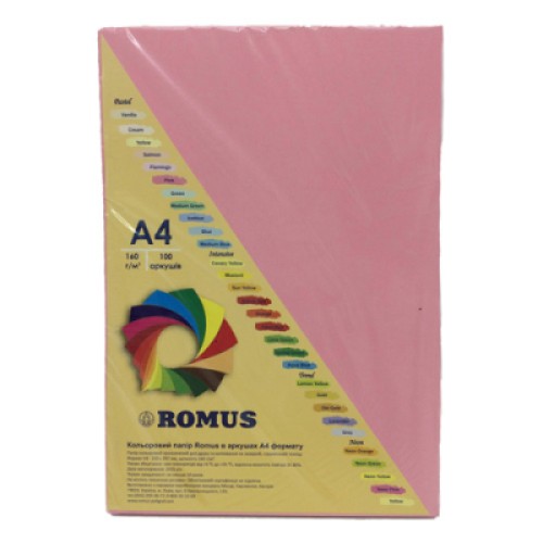 Бумага Romus A4 160 г/м2 100sh Pink (R50621)