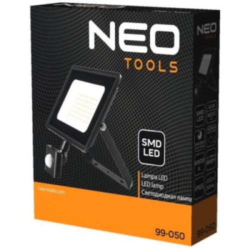 Прожектор Neo Tools алюминий, 220 В, 50Вт, 4000 люмен, SMD LED, кабель 0.15м без (99-050)