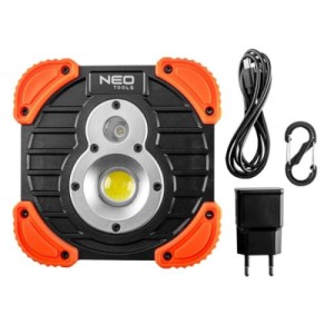 Прожектор Neo Tools акумулятор, 2600мАг, 3.7 Li-ion, 10 Вт + 3 Вт, 750+ 250 люме (99-040)