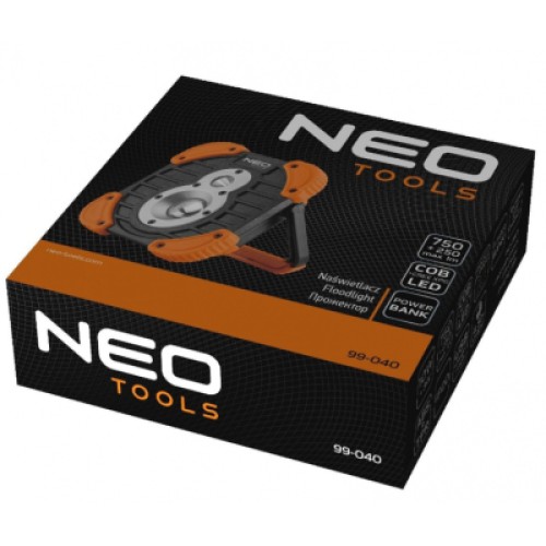 Прожектор Neo Tools аккумулятор, 2600мАч, 3.7 Li-ion, 10 Вт + 3 Вт, 750+ 250 люм (99-040)