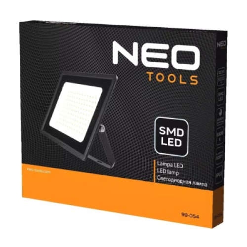 Прожектор Neo Tools алюминий, 220 В, 100Вт, 8000 люмен, SMD LED, кабель 0.3м без (99-054)