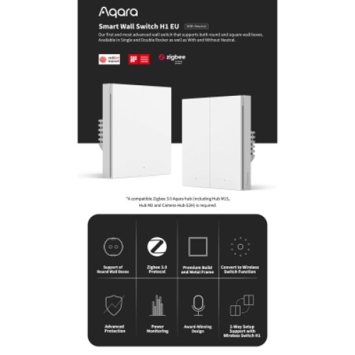 Умный выключатель Aqara H1 (WS-EUK01)