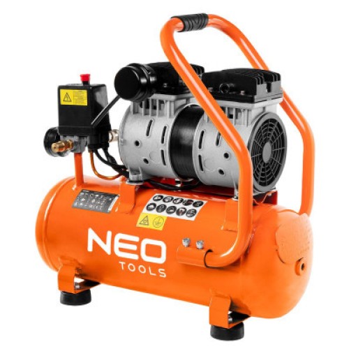 Компрессор Neo Tools безмаслянный, 2-х поршневой, 230В, 12л, 8 Бар, 105л/мин, 500 (12K020)